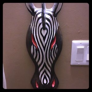 Zebra wooden mask
